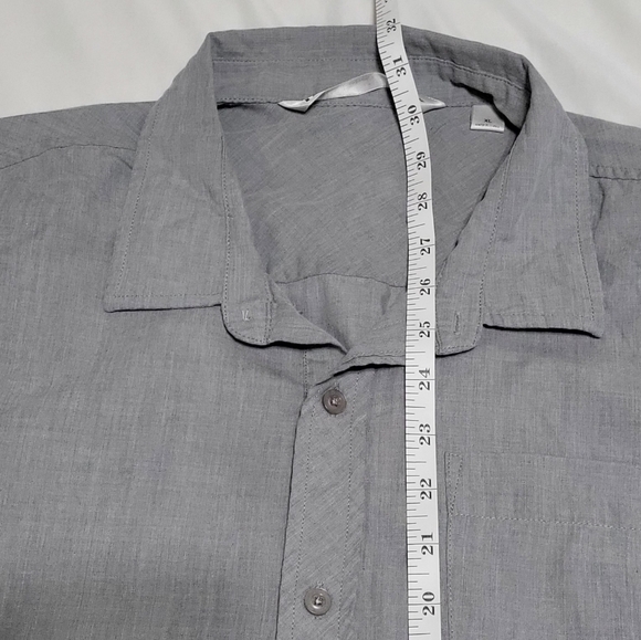 Travis Mathew Men's Button Up Shirt XL Gray Short Sleeve Cotton Poly Casual - Picture 10 of 10